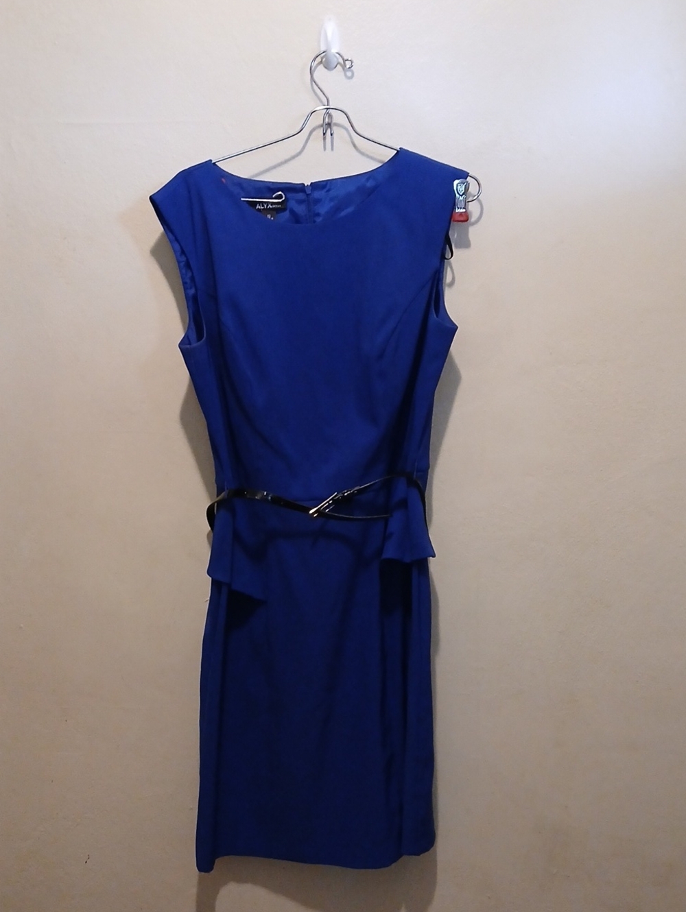 Alyx Royal Blue Sleeveless Peplum Midi Dress